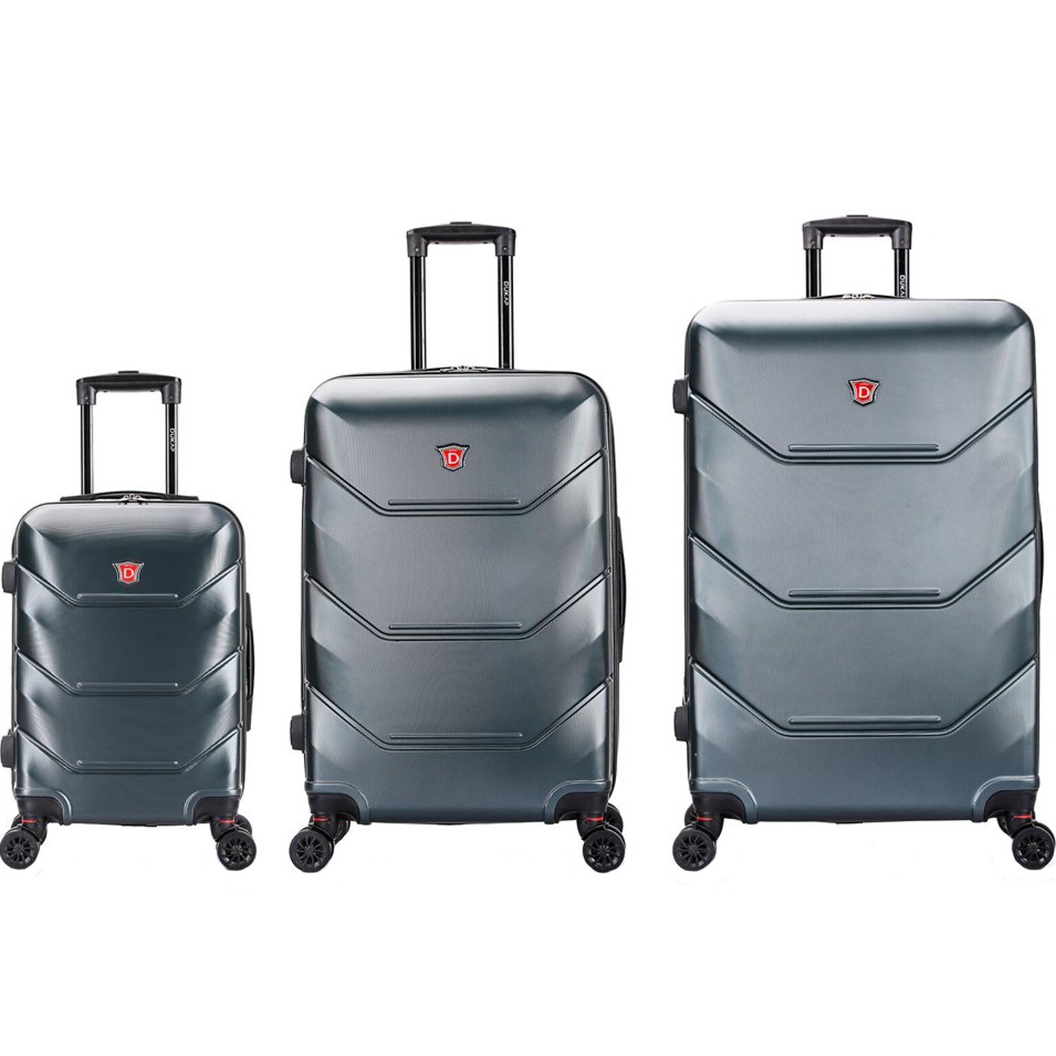 DUKAP Zonix Hardside Spinner Luggage Set, Green (DKZONSML-GRE)