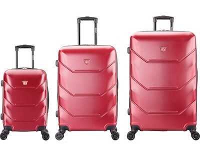 DUKAP Zonix Hardside Spinner Luggage Set, Wine (DKZONSML-WIN)