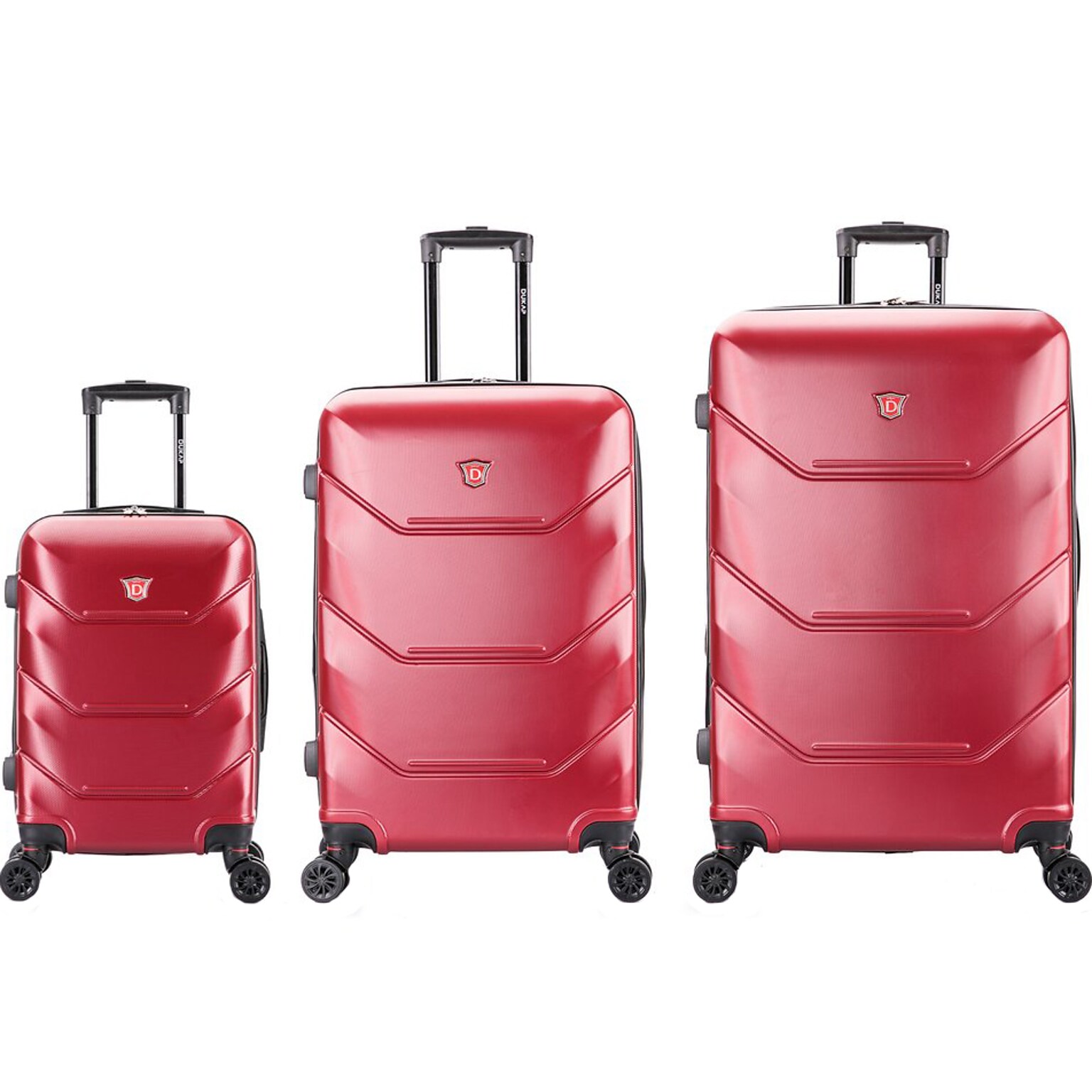 DUKAP Zonix Hardside Spinner Luggage Set, Wine (DKZONSML-WIN)