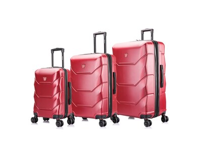 DUKAP Zonix Hardside Spinner Luggage Set, Wine (DKZONSML-WIN)