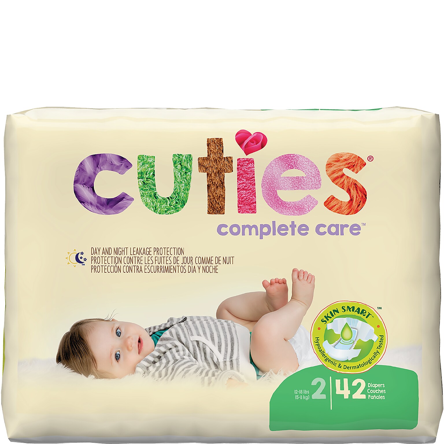 Cuties Complete Care Baby Diapers, Size 2, 168 count (CR2001)