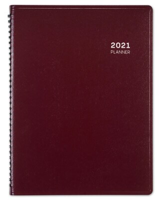 2021 Blue Sky 8.25 x 11 Appointment Book, Aligned, Burgundy (123848)