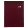 2021 Blue Sky 8.25 x 11 Appointment Book, Aligned, Burgundy (123848)