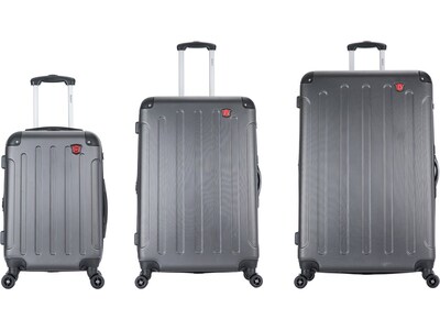 DUKAP INTELY 3-Piece Plastic Luggage Set, Gray (DKINTSML-GRE)