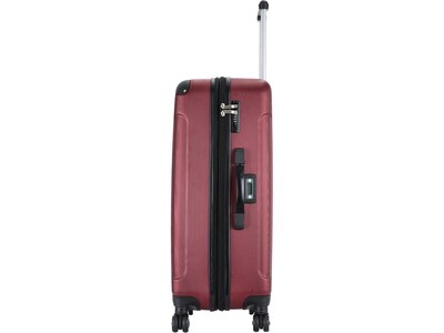 DUKAP Intely 27.25" Hardside Suitcase, 4-Wheeled Spinner, TSA Checkpoint Friendly, Wine (DKINT00M-WIN)