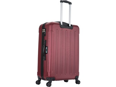 DUKAP Intely 27.25" Hardside Suitcase, 4-Wheeled Spinner, TSA Checkpoint Friendly, Wine (DKINT00M-WIN)