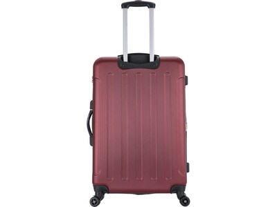 DUKAP Intely 27.25" Hardside Suitcase, 4-Wheeled Spinner, TSA Checkpoint Friendly, Wine (DKINT00M-WIN)