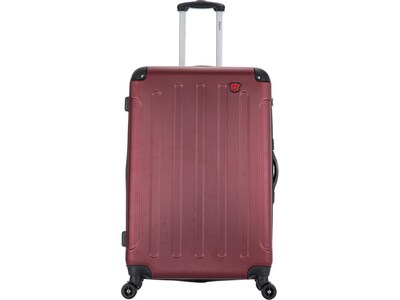 DUKAP Intely 27.25" Hardside Suitcase, 4-Wheeled Spinner, TSA Checkpoint Friendly, Wine (DKINT00M-WIN)