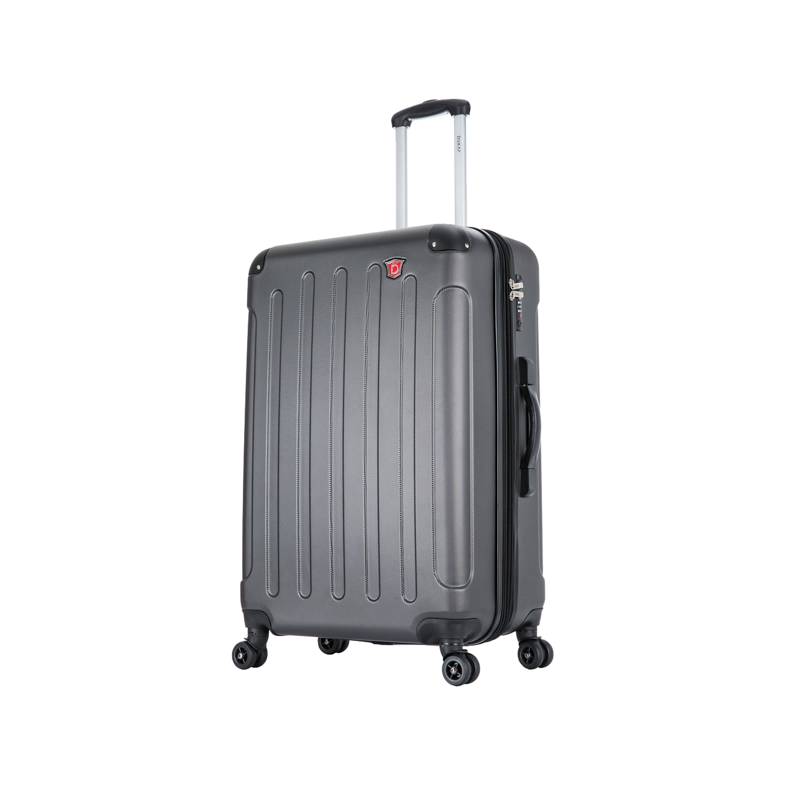 DUKAP Intely 27.25 Hardside Suitcase, 4-Wheeled Spinner, TSA Checkpoint Friendly, Gray (DKINT00M-GRE)