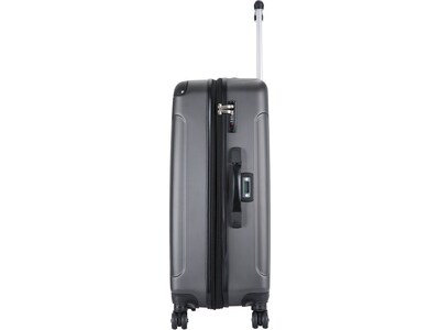 DUKAP Intely 27.25 Hardside Suitcase, 4-Wheeled Spinner, TSA Checkpoint Friendly, Gray (DKINT00M-GR