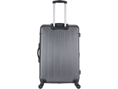 DUKAP Intely 27.25" Hardside Suitcase, 4-Wheeled Spinner, TSA Checkpoint Friendly, Gray (DKINT00M-GRE)