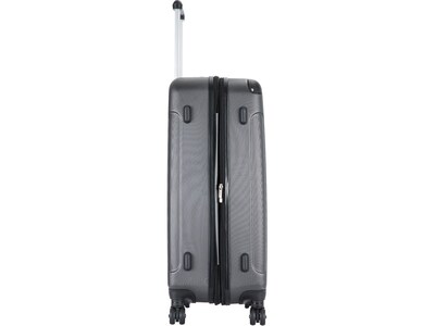 DUKAP Intely 27.25" Hardside Suitcase, 4-Wheeled Spinner, TSA Checkpoint Friendly, Gray (DKINT00M-GRE)