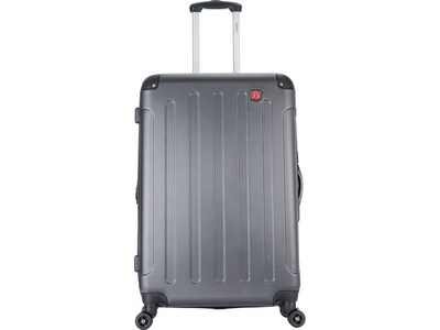 DUKAP Intely 27.25" Hardside Suitcase, 4-Wheeled Spinner, TSA Checkpoint Friendly, Gray (DKINT00M-GRE)