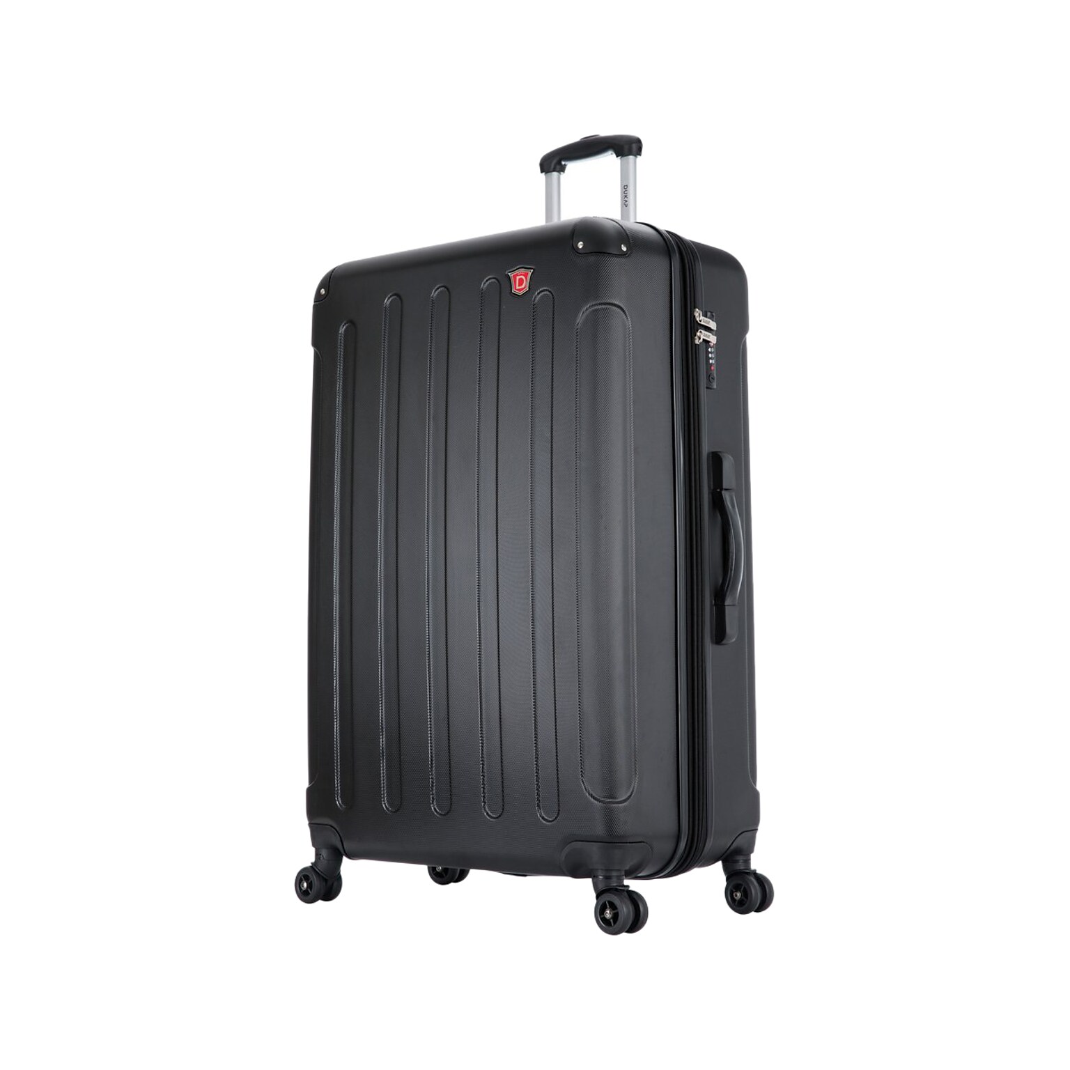 DUKAP INTELY Plastic 4-Wheel Spinner Luggage, Black (DKINT00L-BLK)