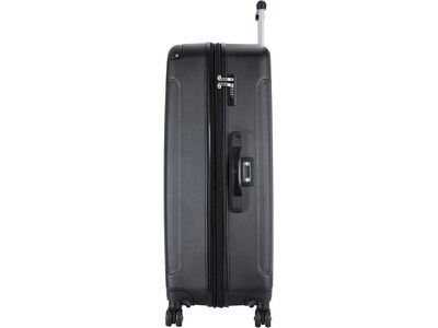 DUKAP INTELY Plastic 4-Wheel Spinner Luggage, Black (DKINT00L-BLK)
