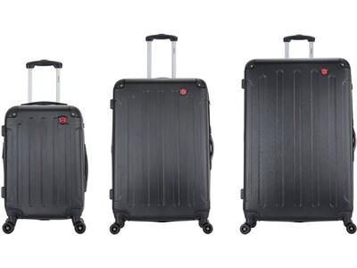 DUKAP INTELY 3-Piece Plastic Luggage Set, Black (DKINTSML-BLK)