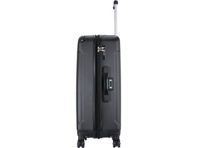 DUKAP Intely 27.25" Hardside Suitcase, 4-Wheeled Spinner, TSA Checkpoint Friendly, Black (DKINT00M-BLK)