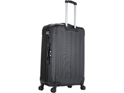 DUKAP Intely 27.25" Hardside Suitcase, 4-Wheeled Spinner, TSA Checkpoint Friendly, Black (DKINT00M-BLK)
