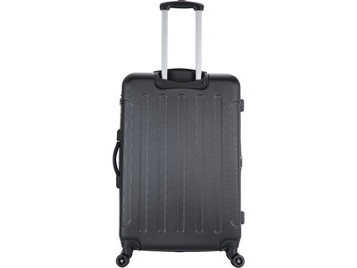 DUKAP Intely 27.25" Hardside Suitcase, 4-Wheeled Spinner, TSA Checkpoint Friendly, Black (DKINT00M-BLK)