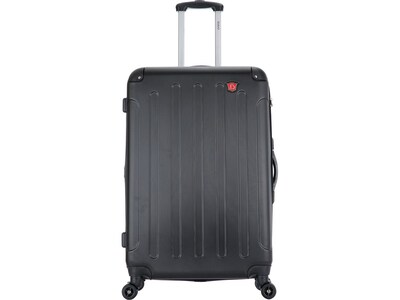 DUKAP Intely 27.25" Hardside Suitcase, 4-Wheeled Spinner, TSA Checkpoint Friendly, Black (DKINT00M-BLK)