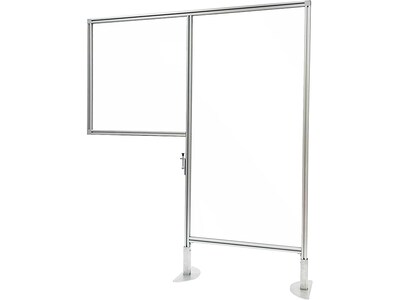 Ghent Clamp Mount Workstation Divider 57H x 46.75W, Clear/White Thermoplastic/Porcelain (WSD2-5747