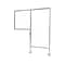 Ghent Clamp Mount Workstation Divider 57H x 46.75W, Clear/White Thermoplastic/Porcelain (WSD2-5747