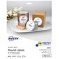 Avery Printable Laser/Inkjet Round Labels with Sure Feed, 2.5" Diameter, Glossy White, 90 Labels Per Pack (22830)