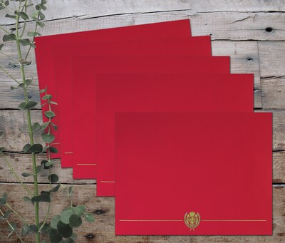 Great Papers Classic Crest Recognition Certificate Holders, 9.375" x 12", Red, 5/Pack (903031)