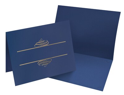 Great Papers Embossed Foil Certificate Holders, 8.5" x 11", Navy, 5/Pack (903119)