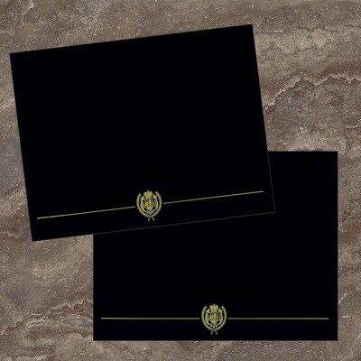 Masterpiece Studios Classic Crest Certificate Holders, 8.5" x 11", Black, 5/Pack (903117S)