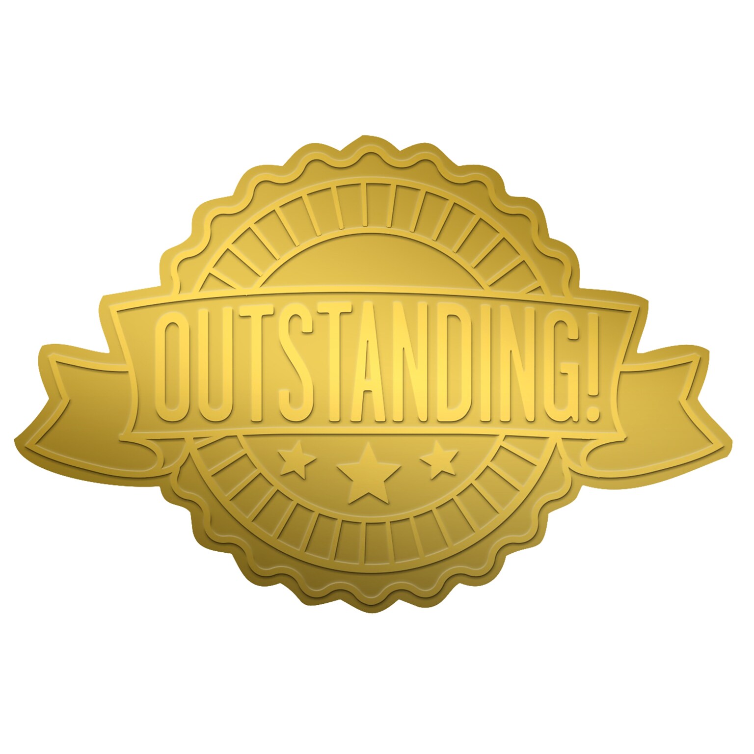 Great Papers! Outstanding Ribbon Foil Seal, Gold, 48/Pack (20104102)