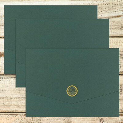 Great Papers Hunter Certificate Holders, 9.375 x 12, Green, 10/Pack (20103780PK2)