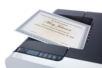 Great Papers Westminster Certificate Set, 8.5" x 11", White and Blue, 25/Pack (2015076)