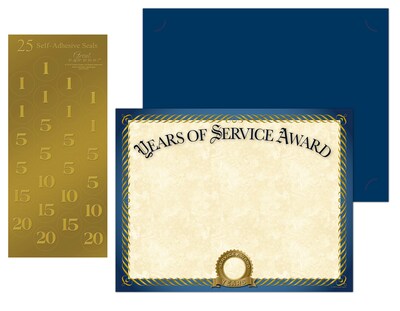 Great Papers Years of Service Certificates, 8.5 x 11, 20/Pack (2015113KIT)