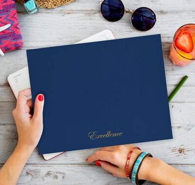 Great Papers Excellence Certificate Holders, 9.34" x 12", Blue/Gold, 5/Pack (2017044)