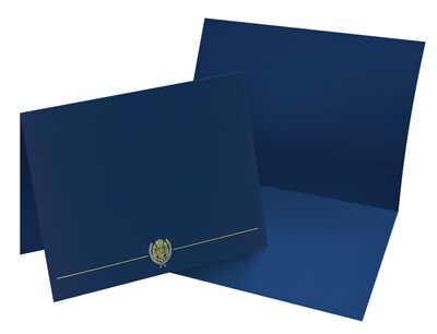 Great Papers Classic Crest Certificate Holders, 8.5 x 11, Navy, 5/Pack (903115)