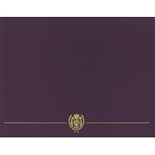 Great Papers Classic Crest Certificate Holders, 5 x 11, Plum, 5/Pack (903116)