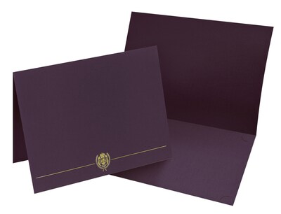 Great Papers Classic Crest Certificate Holders, 5 x 11, Plum, 5/Pack (903116)