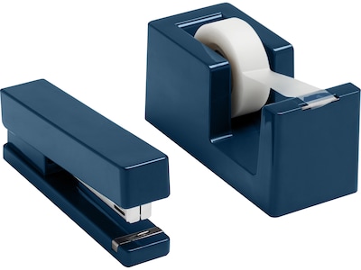 Poppin Dynamic Duo Desk Organizer Set, Slate Blue Plastic (106082)