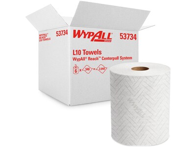 WypAll Reach L10 Towels, 340 Wipes/Roll, 6 Rolls/Carton (53734)