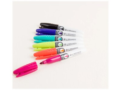 U Brands Mini Dry Erase Markers, Medium Tip, Assorted, 6/Pack (501U06-24)