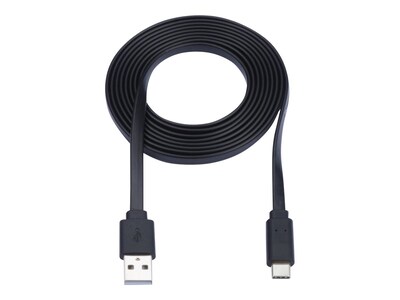TRIPP LITE, 6FT USB-A TO 6FT USB-A TO USB C CABLE FLAT  CABLEADP USB 2.0 M/M THUNDERBOLT 3 BLACK.