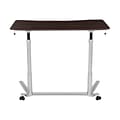 Flash Furniture Merritt 37W Rectangular Adjustable Standing Computer Desk, Dark Wood Grain (NANIP61