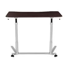 Flash Furniture Merritt 37W Rectangular Adjustable Standing Computer Desk, Dark Wood Grain (NANIP61