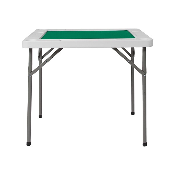 Flash Furniture 4-Player Folding Table, 34.5 x 34.5, Green/White (DAD-MJZ-88-GG)