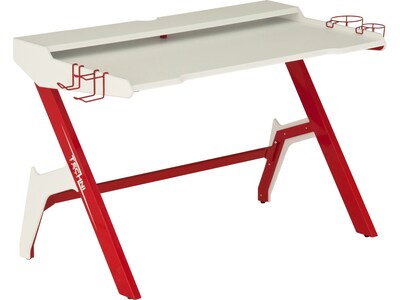 Techni Sport JABBA 48 Computer Desk, White/Red (RTA-TS206D-RED)