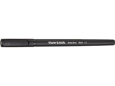 Paper Mate Write Bros. Ballpoint Pen, Bold Point, Black Ink, Dozen (2124520)