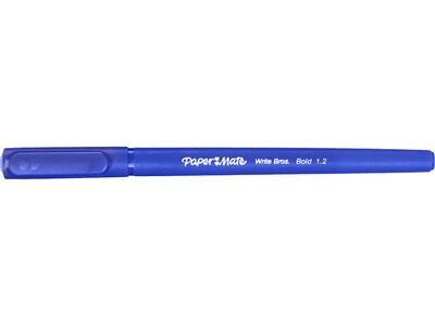 Paper Mate Write Bros. Ballpoint Pen, Bold Point, Blue Ink, Dozen (2124513)