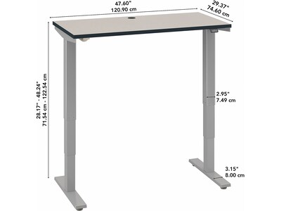 Bush Business Furniture Move 40 Series 28"-48'' Adjustable Standing Desk, White Spectrum/Cool Gray Metallic (M4S4830WPSK)