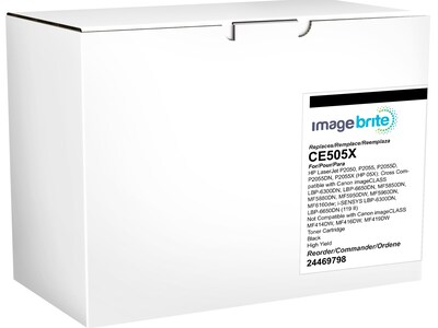 Image Brite Compatible Black High Yield Toner Cartridge Replacement for HP 05X (CE505X)